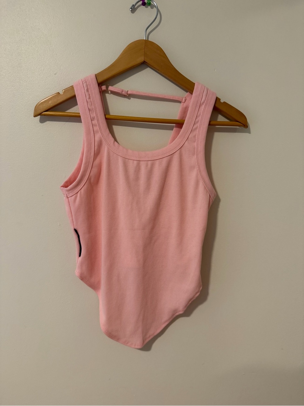 MissguidedPink Ribbed Tank Bodysuit